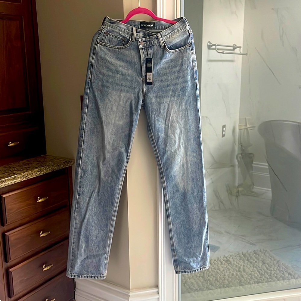 Fashion Nova Tall Crossover Straight Leg Jeans